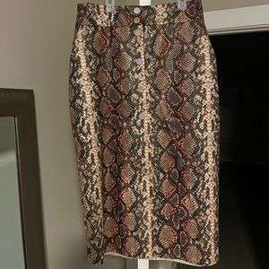 Zara snake print faux leather maxi pencil skirt, Brand New!!